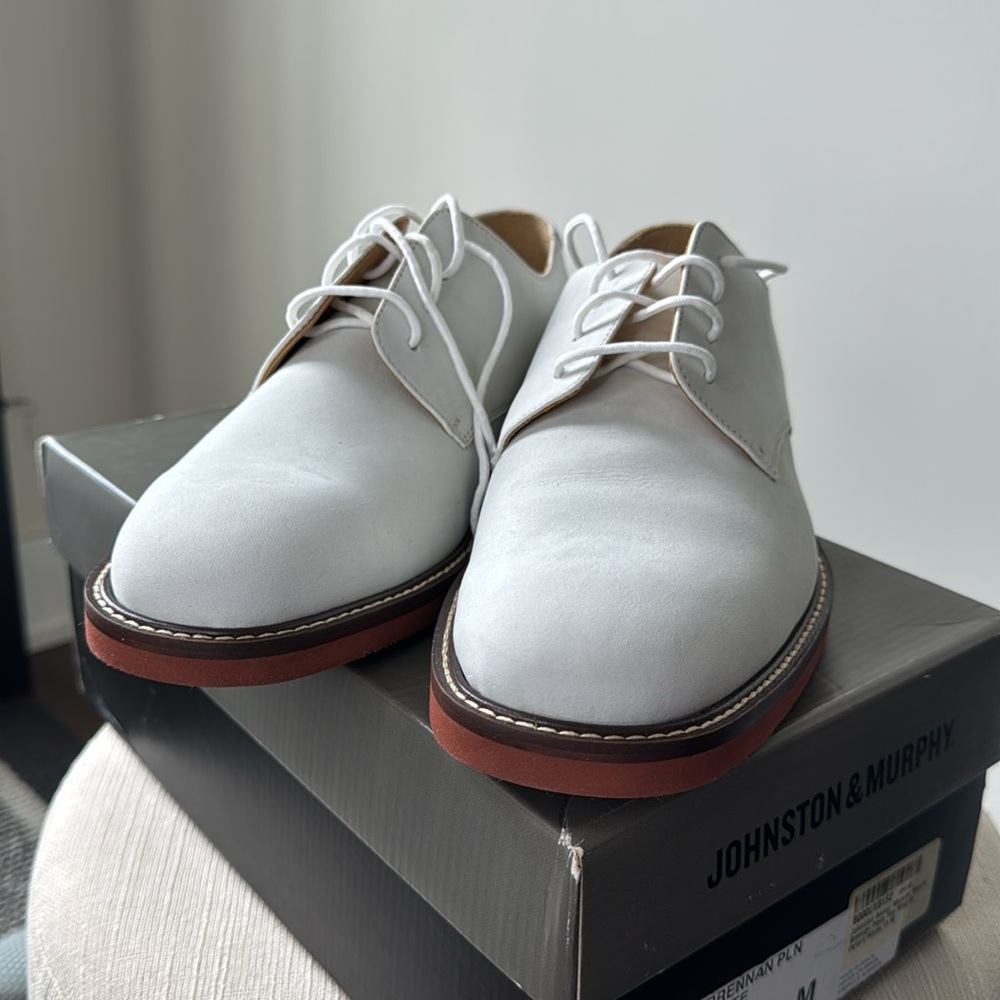 Johnston & Murphy Men's White and Brown Oxford Shoes 0170 - Picture 3 of 7